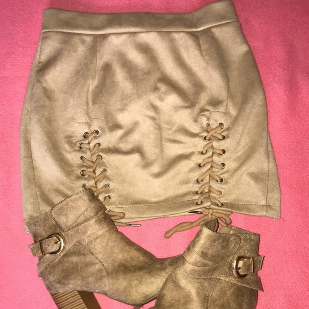 Beautiful beige miniskirt